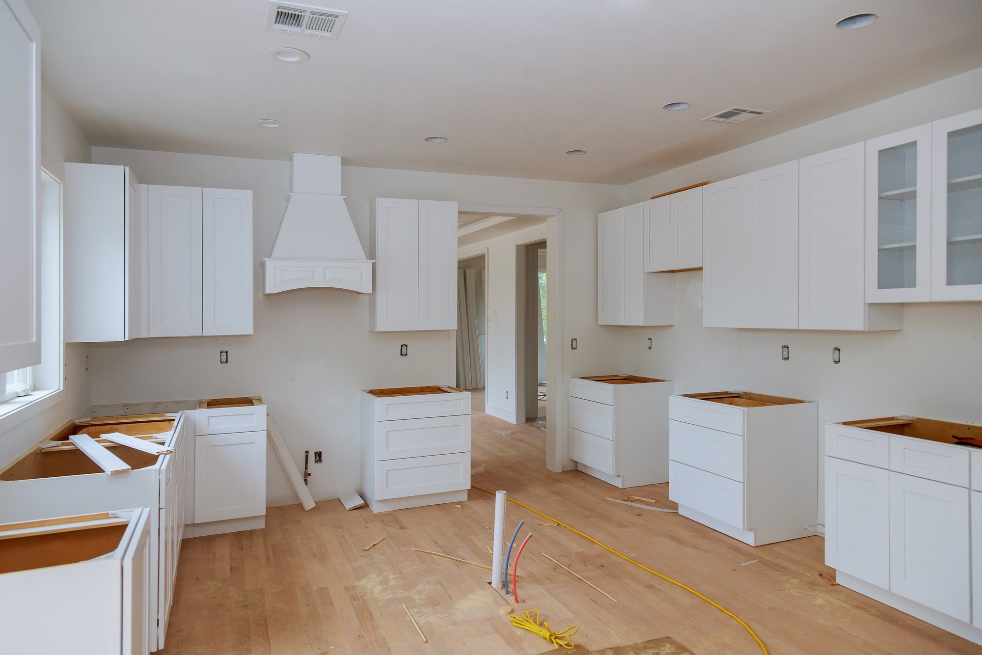 Preparing to install custom new in modern kitchen